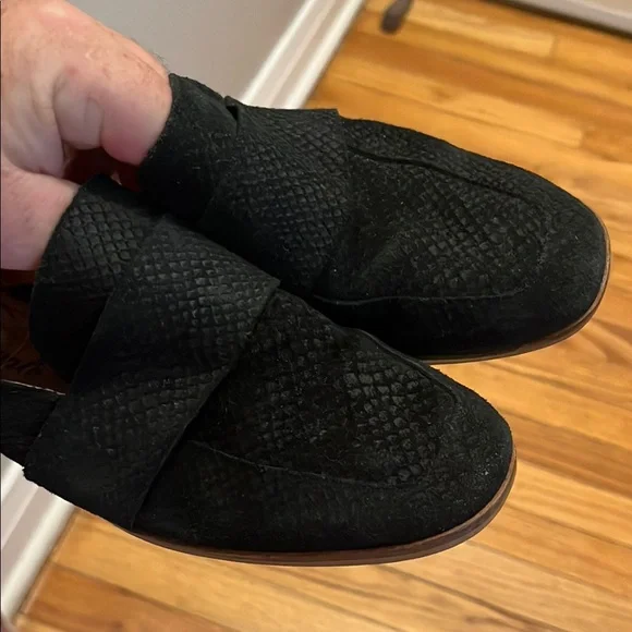 Free People Womens At Ease Loafer Leather Slip On Mules Suede Flats Snake - Picture 5 of 8